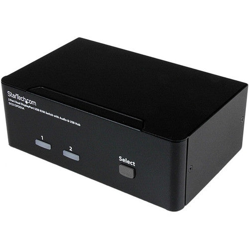 StarTech.com Dual Monitor DisplayPort KVM Switch - 2 Port - USB 2.0 Hub - Audio and Microphone - DP KVM Switch (SV231DPDDUA) SV231DPDDUA