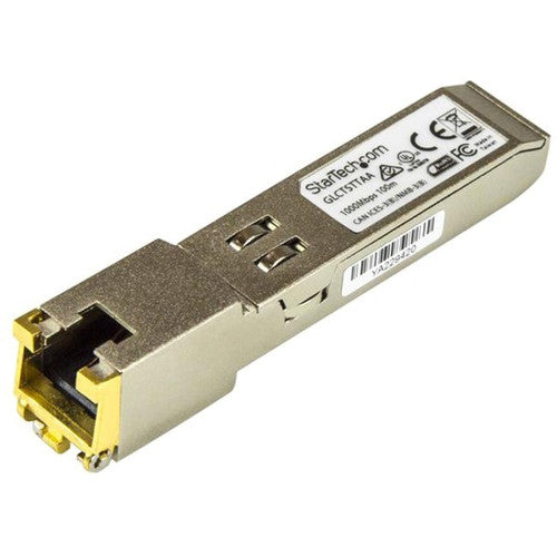 StarTech.com Cisco GLC-T Compatible SFP Module - 1000BASE-T - 1GE Gigabit Ethernet SFP SFP to RJ45 Cat6/Cat5e Transceiver - 100m GLCTSTTAA