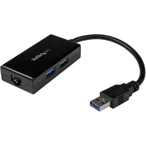 StarTech.com USB 3.0 to Gigabit Network Adapter with Built-In 2-Port USB Hub - Native Driver Support (Windows, Mac and Chrome OS) USB31000S2H