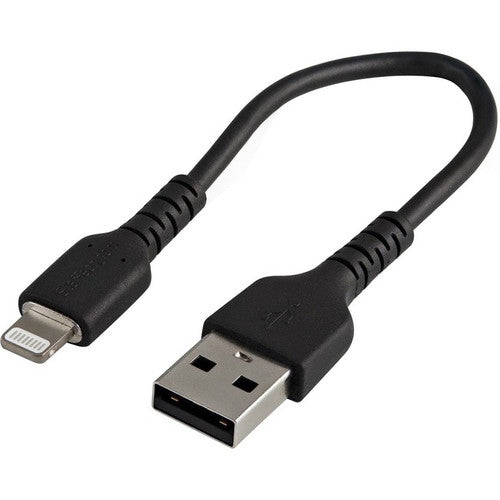 StarTech.com Câble USB-A vers Lightning noir durable de 15 cm, câble de charge/synchronisation robuste et robuste pour Apple iPhone/iPad certifié MFi RUSBLTMM15CMB