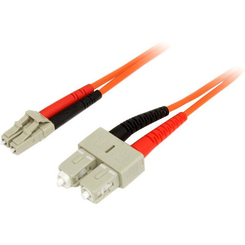 StarTech.com Câble fibre optique 3 m - Duplex multimode 62,5/125 - LSZH - LC/SC - OM1 - Câble de brassage fibre LC vers SC FIBLCSC3