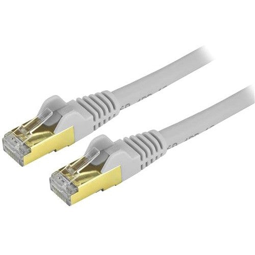 StarTech.com Câble Ethernet CAT6a de 1,2 m – Cordon de brassage PoE 10 Gigabit catégorie 6a blindé sans accroc 100 W – Câblage certifié UL gris 10 GbE/TIA C6ASPAT4GR