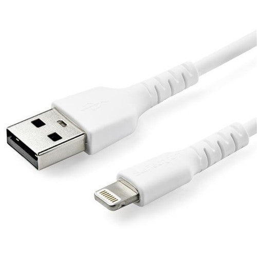 StarTech.com 6 foot/2m Durable White USB-A to Lightning Cable, Rugged Heavy Duty Charging/Sync Cable for Apple iPhone/iPad MFi Certified RUSBLTMM2M