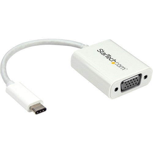 StarTech.com USB-C to VGA Adapter - White - Thunderbolt 3 Compatible - USB C Adapter - USB Type C to VGA Dongle Converter CDP2VGAW