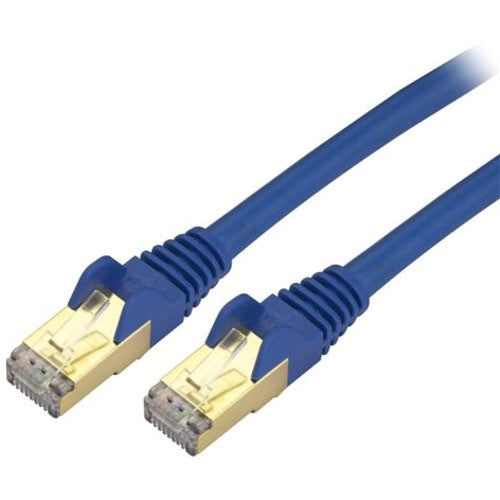 StarTech.com 6 in CAT6a Ethernet Cable - 10 Gigabit Category 6a Shielded Snagless 100W PoE Patch Cord - 10GbE Blue UL Certified Wiring/TIA C6ASPAT6INBL