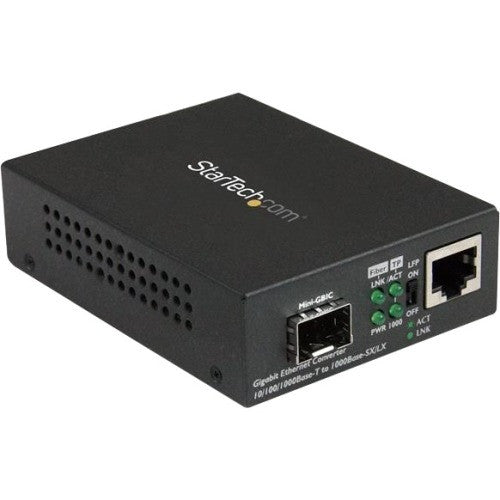 StarTech.com Gigabit Ethernet Fiber Media Converter with Open SFP Slot - Supports 10/100/1000 Networks MCM1110SFP