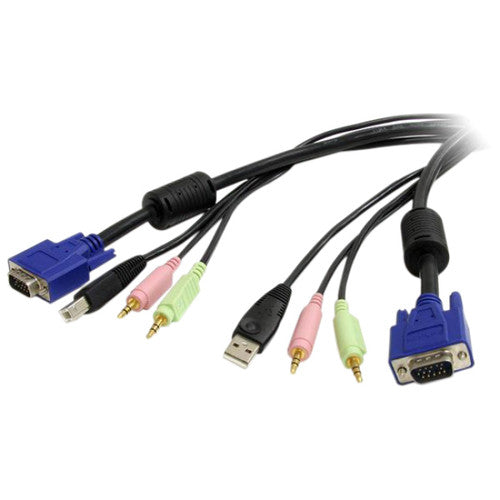 StarTech.com 6 ft 4-in-1 USB VGA KVM Switch Cable with Audio USBVGA4N1A6