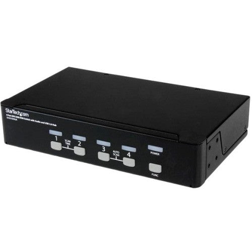 StarTech.com 4 Port DVI + USB KVM Switch with Audio - KVM switch - USB 2.0 Hub - 2 ports - 1 local user - 1U SV431DVIUA