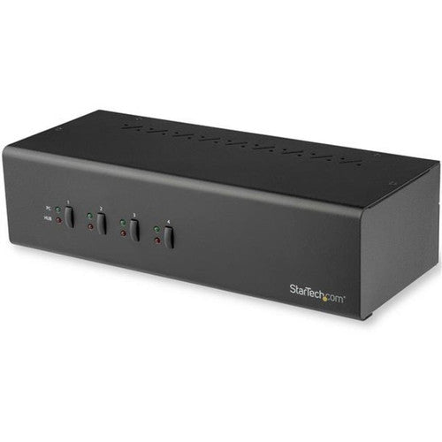 StarTech.com Commutateur KVM DVI double moniteur 4 ports double liaison 1440p double écran/affichage/affichage Commutateur KVM USB compact avec hub USB 3.0 et audio TAA SV431DL2DU3A