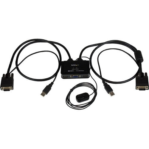 StarTech.com Commutateur KVM à câble USB VGA 2 ports - Alimenté par USB avec commutateur à distance SV211USB