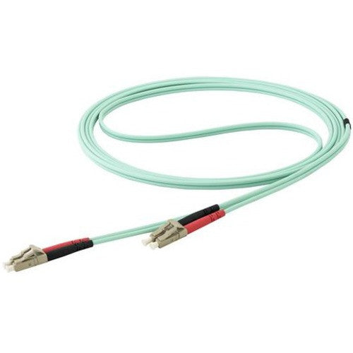 StarTech.com Câble de raccordement à fibre optique duplex multimode OM4 LC vers LC de 10 m - Aqua - 50/125 - Câble à fibre optique - 40/100 Go - LSZH (450FBLCLC10) 450FBLCLC10