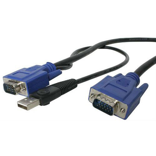 StarTech.com StarTech.com 15 ft 2-in-1 Ultra Thin USB KVM Cable - Video / USB cable - 4 pin USB Type A, HD-15 (M) - HD-15 (M) - 4.57 m SVECONUS15