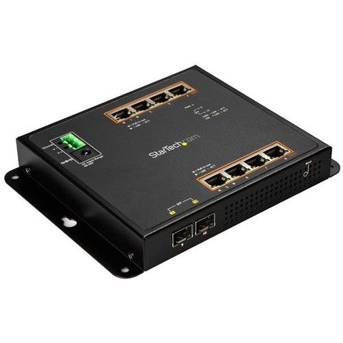 StarTech.com Industrial 8 Port Gigabit PoE+ Switch w/2 SFP MSA Slots 30W Layer/L2 Switch Managed Ethernet Network Switch IP-30/-40C to 75C IES101GP2SFW
