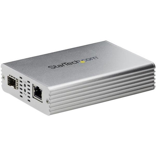 StarTech.com Convertisseur de média Ethernet fibre 10GbE 10GBASE-T - SFP vers RJ45 monomode/multimode fibre vers cuivre pont réseau 10 Gbit/s MCM10GSFP