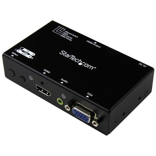 StarTech.com 2x1 HDMI + VGA to HDMI Converter Switch w/ Automatic and Priority Switching - 1080p VS221VGA2HD