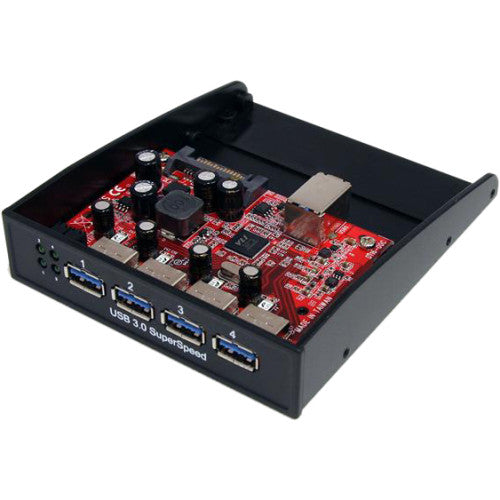 StarTech.com USB 3.0 Front Panel 4 Port Hub - 3.5 5.25in Bay 35BAYUSB3S4