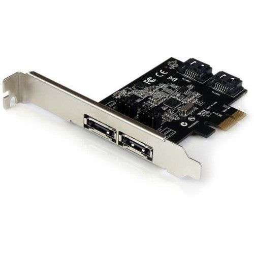 StarTech.com Carte contrôleur eSATA 2 ports PCI Express SATA 6 Gbit/s - Carte PCIe SATA III double port - 2 Int/2 Ext PEXESAT322I