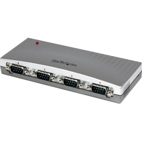 StarTech.com USB to Serial Adapter Hub - 4 Port - Bus Powered - DB9 (9-pin) - USB Serial - FTDI USB to Serial Adapter ICUSB2324