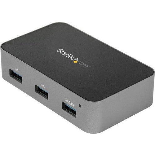 StarTech.com 4 Port USB C Hub with Power Adapter, USB 3.1/3.2 Gen 2 (10Gbps), 4x USB Type A, Self Powered, Fast Charge Port, Mountable HB31C4AS