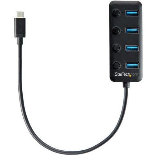 StarTech.com 4 Port USB C Hub - 4x USB 3.0 Type-A with Individual On/Off Port Switches - SuperSpeed 5Gbps USB 3.1/3.2 Gen 1 - Bus Powered HB30C4AIB