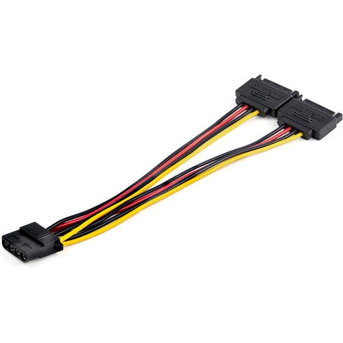 StarTech.com Dual SATA to LP4 Power Doubler Cable Adapter, SATA to 4 Pin LP4 Internal PC Peripheral Power Supply Connector, 9 Amps/108W DSATPMOLP4