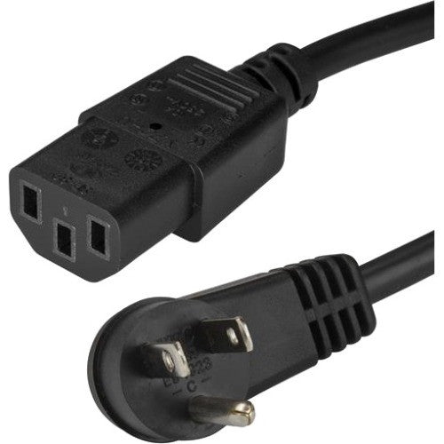 StarTech.com 10ft (3m) Computer Power Cord, Right Angle NEMA 5-15P to C13, 10A 125V, 18AWG, Replacement AC Power Cord, Monitor Power Cable PXTR10110