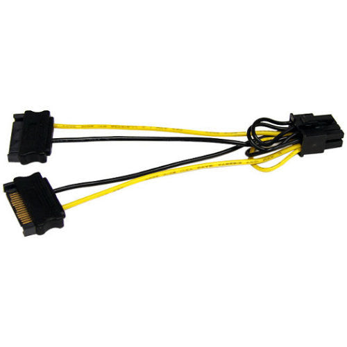 Star Tech.com 6in SATA Power to 8 Pin PCI Express Video Card Power Cable Adapter SATPCIEX8ADP