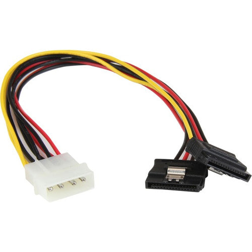 Star Tech.com 12in LP4 to 2x Latching SATA Power Y Cable Splitter Adapter - 4 Pin Molex to Dual SATA PYO2LP4LSATA