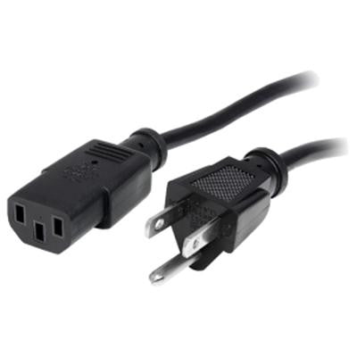 StarTech.com 12ft (3.6m) Computer Power Cord, NEMA 5-15P to C13, 10A 125V 18AWG, Black Replacement AC PC Power Cord TV/Monitor Power Cable PXT10112