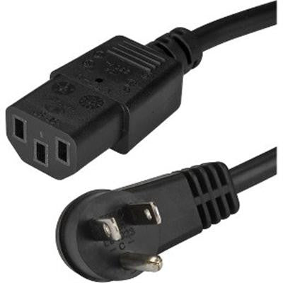 StarTech.com 6ft (2m) Computer Power Cord, Right Angle NEMA 5-15P to C13, 10A 125V, 18AWG, Replacement AC Power Cord, Monitor Power Cable PXTR1016