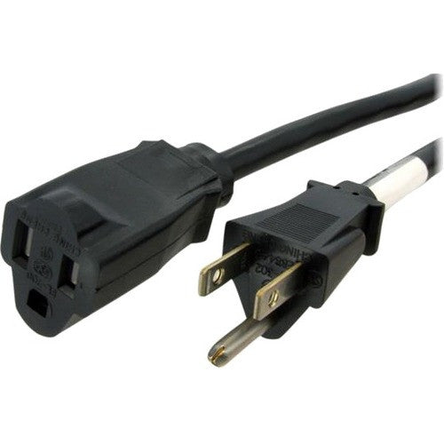 StarTech.com 6ft (2m) Power Extension Cord, NEMA5-15R to NEMA5-15P Black Extension Cord, 13A 125V, 16AWG, Computer Power Extension Cable PAC1016