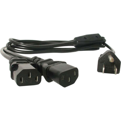 StarTech.com 6ft (2m) Computer Power Cord Y Splitter, NEMA 5-15P to 2x C13 Y Cable, 10A 125V, 18AWG, AC Power Cord, Monitor Power Cable PXT101Y