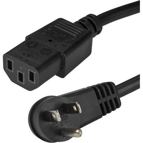 StarTech.com 15 ft Power Cord - Right-Angle NEMA 5-15P to C13 - Computer Power Cord - C13 Power Cord - Right Angle Power Cord PXTR10115