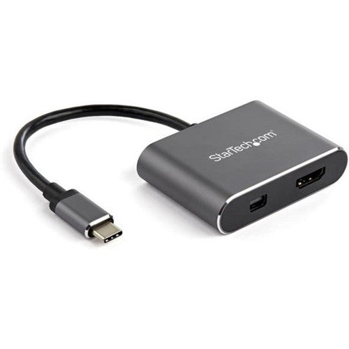 StarTech.com USB C Multiport Video Adapter - 4K 60Hz USB-C to HDMI 2.0 or Mini DisplayPort 1.2 Monitor Display Adapter - HBR2 HDR CDP2HDMDP