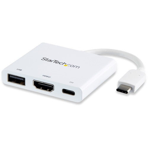 StarTech.com StarTech.com USB C Multiport Adapter with HDMI 4K & 1x USB 3.0 - PD - Mac & Windows - White USB Type C All in One Video Adapter CDP2HDUACPW