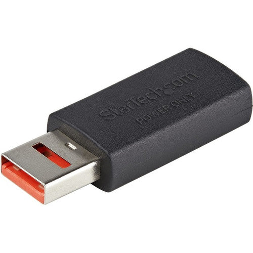 StarTech.com Secure Charging USB Data Blocker Adapter, Male/Female USB-A Data Blocking Charge/Power-Only Charging Adapter for Phone/Tablet USBSCHAAMF