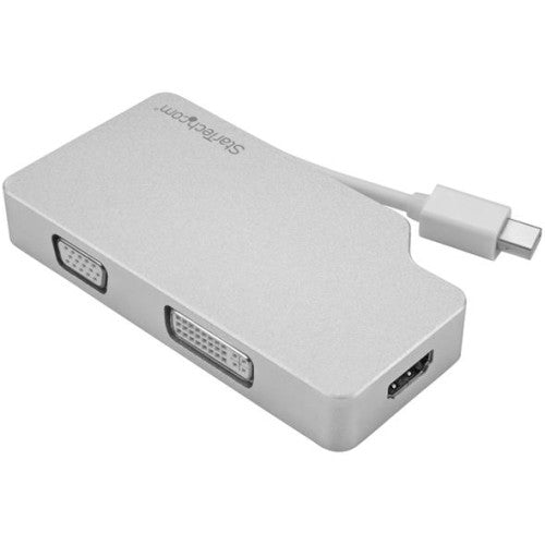 StarTech.com Aluminum Travel A/V Adapter: 3-in-1 Mini DisplayPort to VGA, DVI or HDMI - mDP Adapter - 4K MDPVGDVHD4K