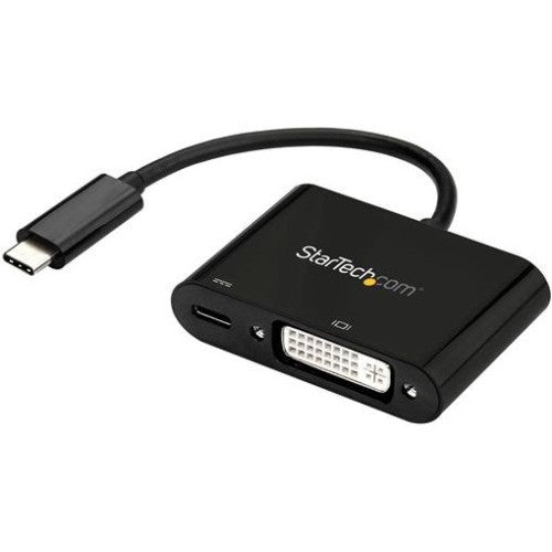 StarTech.com USB C to DVI Adapter with 60W Power Delivery Pass-Through - 1080p USB Type-C to DVI-D Video Display Converter - Black CDP2DVIUCP