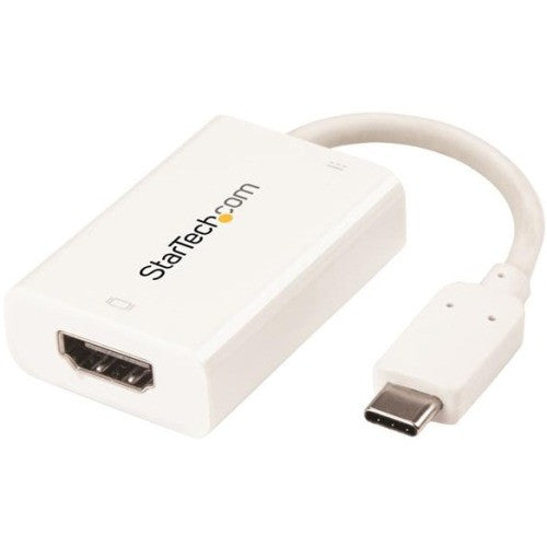 StarTech.com Adaptateur USB C vers HDMI 2.0 4K 60 Hz avec charge pass-through 60 W - Convertisseur vidéo USB Type-C vers HDMI - Blanc CDP2HDUCPW