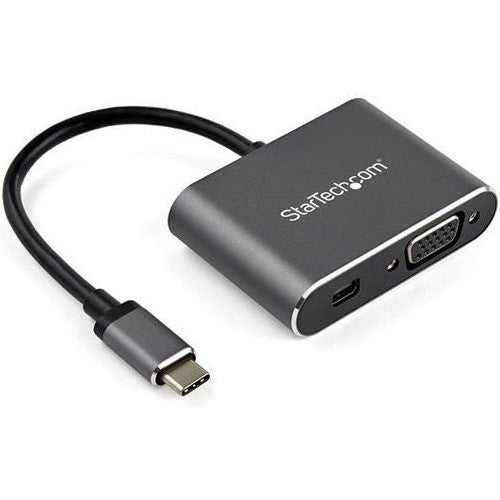 StarTech.com USB C Multiport Video Adapter - USB-C to 4K 60Hz Mini DisplayPort 1.2 (HBR2 HDR) or 1080p VGA Monitor Display Adapter CDP2MDPVGA