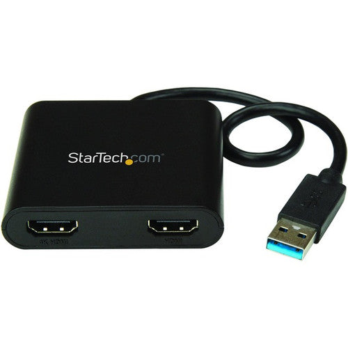 StarTech.com Adaptateur USB vers double HDMI - Adaptateur USB vers HDMI - USB 3.0 vers HDMI - Adaptateur d'affichage USB vers HDMI - Carte vidéo externe - 4K USB32HD2