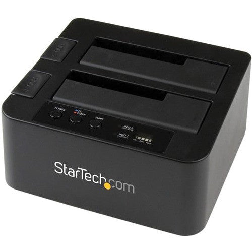 StarTech.com Dual Bay Hard Drive Duplicator Dock, Standalone HDD/SSD Cloner/Copier, USB 3.0 / eSATA to SATA III Hard Drive Cloner SDOCK2U33RE