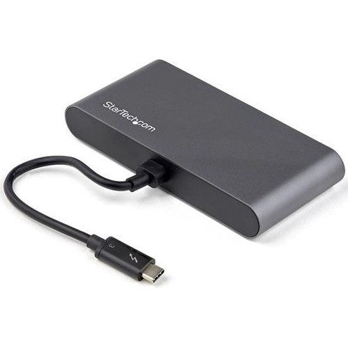 StarTech.com Thunderbolt 3 Mini Dock - Station d'accueil portable double écran TB3 pour ordinateur portable HDMI 4K 60 Hz - 2x USB-A &amp; GbE - câble 28 cm (11") TB3DKM2HDL