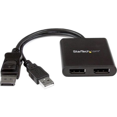 StarTech.com 2-Port Multi Monitor Adapter, DisplayPort 1.2 MST Hub, Dual 4K 30Hz, Video Splitter for Extended Desktop Mode, Windows Only MSTDP122DP