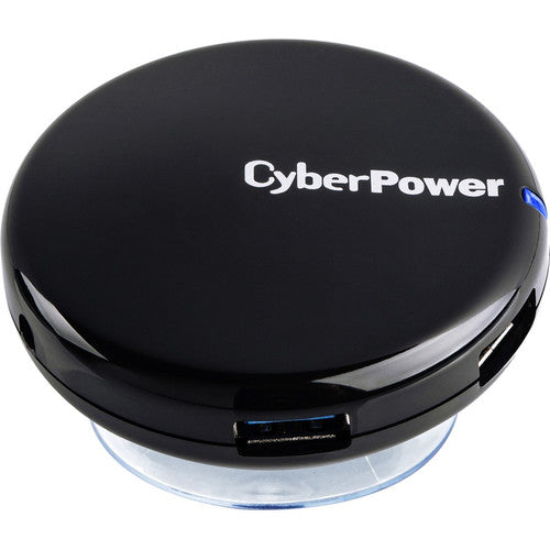 CyberPower CPH430PB USB 3.0 Superspeed Hub with 4 Ports and 3.6A AC Charger - Black CPH430PB