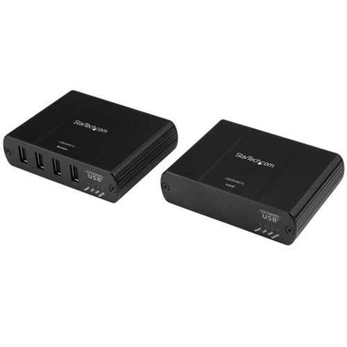 StarTech.com Hub d'extension USB 2.0 4 ports sur câble Ethernet Cat5e ou Cat6 - Kit d'extension USB 2.0 en métal de 330 pieds/100 m - ESD, alimenté, 480 Mbps USB2004EXT2NA