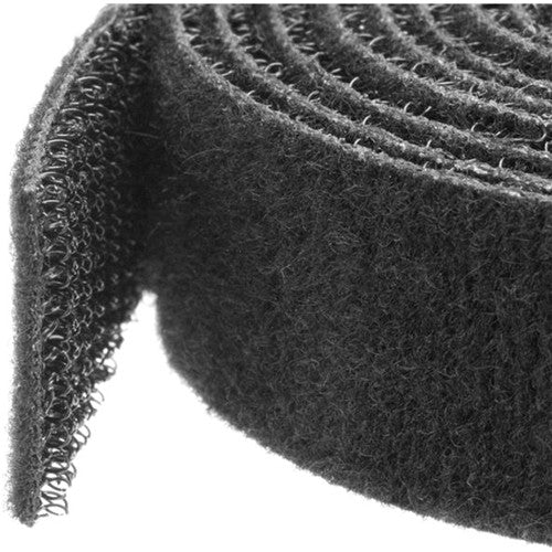 StarTech.com Attache de gestion de câbles à crochets et boucles - Rouleau en vrac de 100 pieds - Noir - Enroulement de câble/sangles coupés à la taille HKLP100