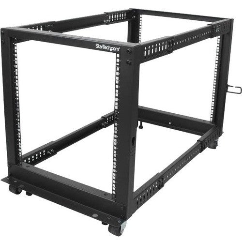 StarTech.com 12U Adjustable Depth Open Frame 4 Post Server Rack w/ Casters / Levelers and Cable Management Hooks 4POSTRACK12U