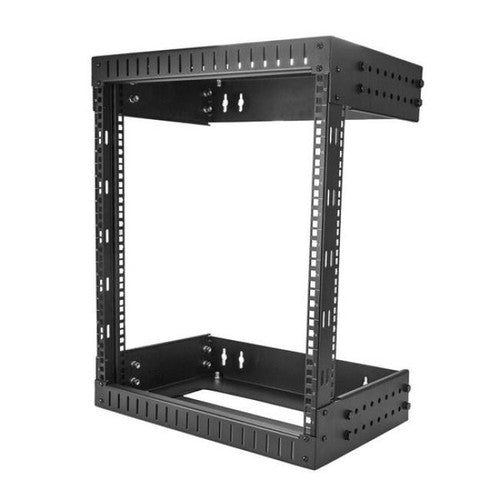 StarTech.com Rack réseau mural 12U 19" - Profondeur réglable 12-20" Cadre ouvert pour salle de serveurs/AV/données/équipement informatique avec écrous cage RK12WALLOA