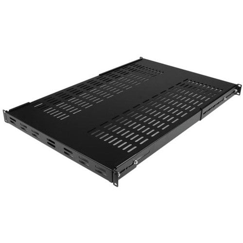 StarTech.com 1U Adjustable Mounting Depth Vented Rack Mount Shelf - Heavy Duty Fixed Rack Shelf - 250lbs / 113kg ADJSHELFHDV